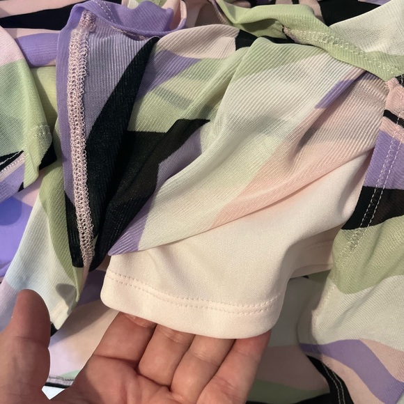 Kasper Tutu tunic geometric sheer sleeves Rare!! SZ: L NWT - Picture 11 of 15